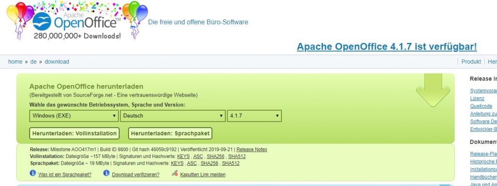 OpenOffice In Der Aktuellsten Version 2020 Kostenloser Download Und   DE Download Open Office German 1024x385 